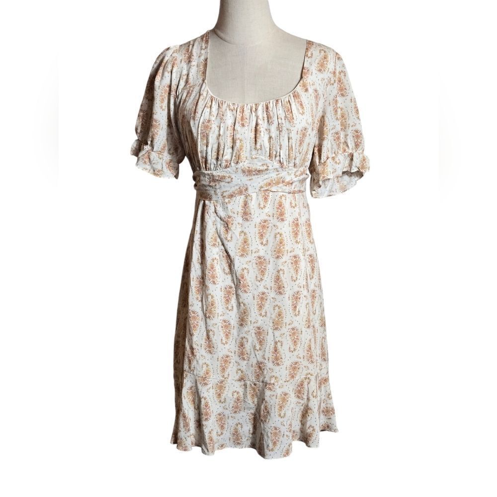Altar'd State Anthropologie White and Yellow Floral Mini Dress
